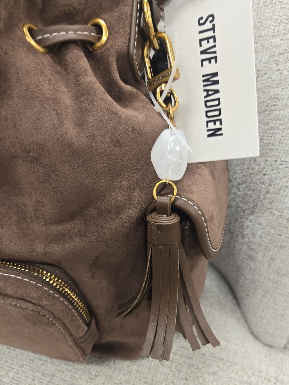 Steve Madden Brown Suede Backpack - Picture 4 of 9